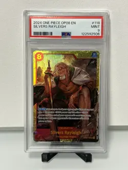 2024 One Piece Two Legends Silvers Rayleigh PSA 9 Secret Rare - Image 1