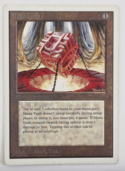 MTG Mana Vault Unlimited Edition 1993 Rare HP English Vintage Magic #260 - Image 1