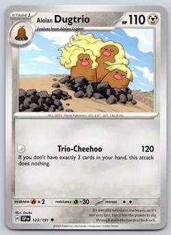 Alolan Dugtrio 123/191 Surging Sparks Pokemon NM - Image 1