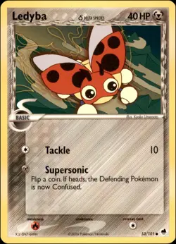 Pokemon - Ledyba (Delta Species) #53/101 - Dragon Frontiers Common - Image 1