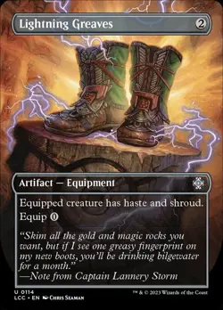 1 x Lightning Greaves - Borderless - Commander: The Lost Caverns of Ixalan - NM- - Image 1