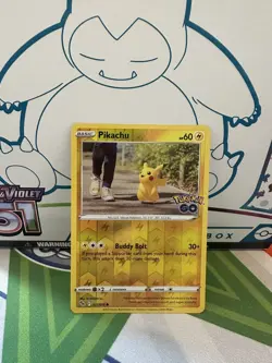 Pikachu 027/078 Reverse Holo Common Pokemon GO Pokemon TCG Card NM - Image 1