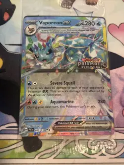 Vaporeon EX 023/131 | Double Rare | NM English | Prismatic | Stamped Promo - Image 2