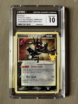 2021 Pokemon EN Celebrations Greninja Black Star Promo #SWSH144 CGC 10 - Image 1