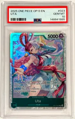 2025 One Piece Uta OP13-023 Carrying on His Will PSA 10 Gem Mint English - Image 1