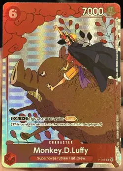 Monkey D. Luffy Holo Alt Art Rare One Piece TCG Gift Collection 2023 P-001 NM - Image 1