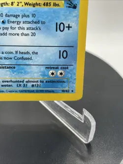 Lapras 10/62 Pokemon Fossil Unlimited Holo Rare Card WOTC Crease - Image 4
