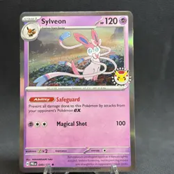 One (1) Pokemon Day 2025 Stamped Sylveon 040/131 Holo Foil Exclusive Promo Card - Image 2