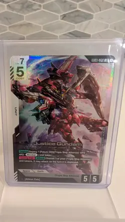 Gundam Card Game Singles Justice Gundam GD01-066 LR, New Type Rising - Image 1