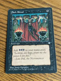 MTG WOTC Dark Ritual Ice Age 1995 - Image 1
