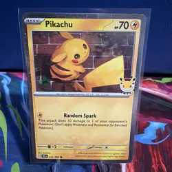 Pokemon Pikachu 2026 Pokemon Day Holo 30th Anniversary Stamped Promo 051/162 - Image 1