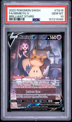 PSA 10 MIMIKYU V TG16/TG30 FULL ART BRILLIANT STARS POKEMON 😍 - Image 1