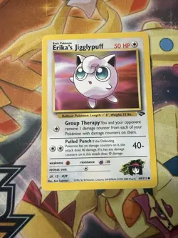 Erika's Jigglypuff 69/132 Gym Challenge Unlimited Pokemon WOTC NM - Image 1