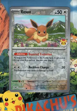 Pokemon TCG Pokemon Day 2025 Eevee 074/131 Stamped Promo Cosmo Holo NM/M SWIRL - Image 1