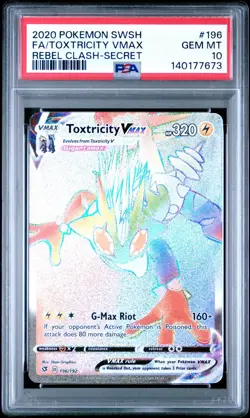 PSA 10 TOXTRICITY VMAX 196/192 FULL ART SECRET REBEL CLASH POKEMON ⚡ - Image 1