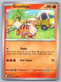 Growlithe 031/198 Scarlet & Violet Pokemon NM - Image 1