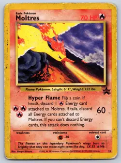 Moltres 21 Promo Wizards Black Star Promos Pokemon 1999 HP - Image 1