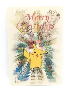 Pokemon Vintage 3D Post Card Christmas Pikachu TOMY Nintendo Psyduck Squirtle - Image 1
