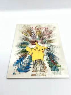 Pokemon Vintage 3D Post Card Christmas Pikachu TOMY Nintendo Psyduck Squirtle - Image 3