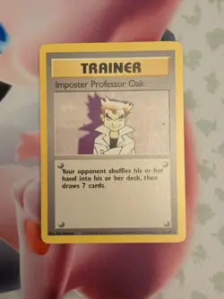 LP Imposter Professor Oak Base Set 73/102 Rare WOTC Vintage Pokemon TCG Card - Image 1