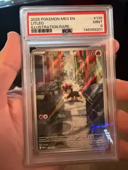 2025 POKEMON MEG EN-MEGA EVOLUTION ILLUSTRATION RARE #139 LITLEO PSA 9 - Image 1
