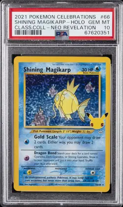 2021 POKEMON CELEBRATIONS CLASSIC COLLECTION #66 SHINING MAGIKARP-HOLO PSA 10 - Image 1