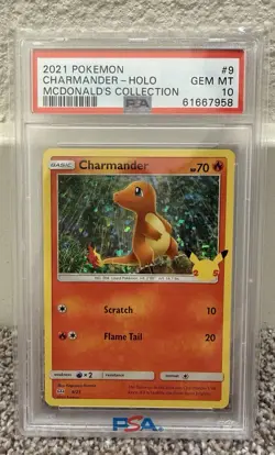 PSA 10 GEM MINT Charmander Holo McDonald's Collection 2021 Pokemon 9/25 - Image 1