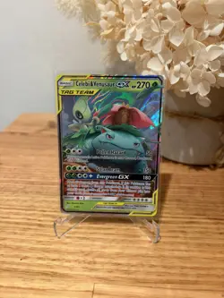 Celebi & Venusaur GX 1/181 Pokemon Team Up Ultra Rare Sun and Moon NM 🍀🍀🍀 - Image 1