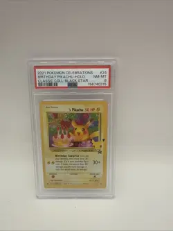 Birthday Pikachu Holo 24 Celebrations Classic Collection Pokemon PSA 8 *908 - Image 1