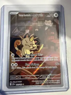 TEAM ROCKET'S MEOWTH - 203/182 Illustration Rare Destined Rivals Pokemon NM - Image 2