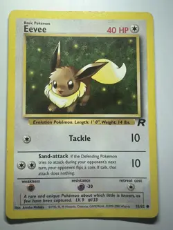 Pokemon Card Eevee 55/82 Team Rocket Uncommon Unlimited - Image 1