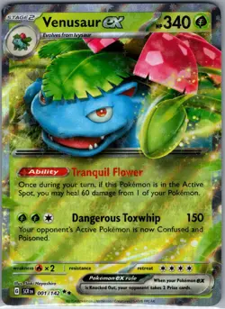 Venusaur ex 001/142 SV07: Stellar Crown - Pokemon Card - NM - Image 1