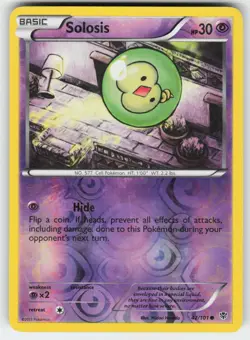 Solosis 42/101 Common Plasma Blast Pokemon Reverse Holo Moderately Played - Image 1