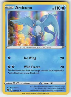 Articuno 036/195 Holo Rare Silver Tempest Pokemon Lightly Played - Image 1
