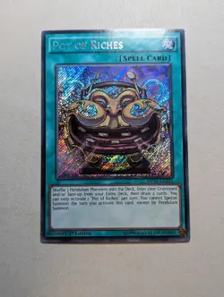 Yugioh Pot of Riches MP15 EN233 Secret Rare 1st ED VLP/NM - Image 1
