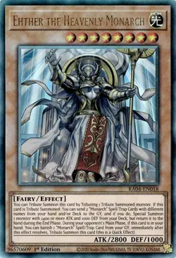 Ehther the Heavenly Monarch - RA04-EN018 - NM - Ultimate Rare - 1st ed - Yugioh - Image 1