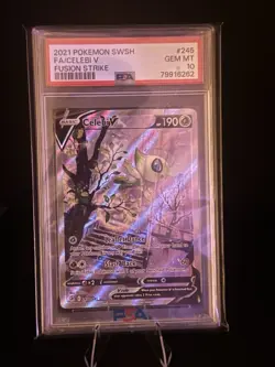Celebi V (read Description) 245/264 Swsh08: Fusion Strike Holo PSA 10 Pokemon - Image 1