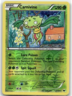 Carnivine 5/108 Rare Dark Explorers Pokemon Reverse Holo LP - Image 1