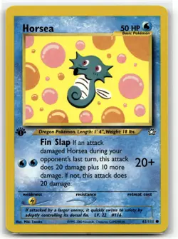 Horsea 62/111 Common Neo Genesis Pokemon 1st Edition NM/M - Image 1