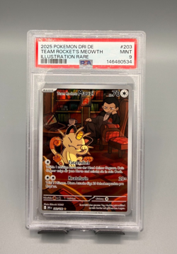 Pokemon TCG Team Rocket's Mauzi PSA 9 DRI 203/182 Illustration Rare Deutsch - Image 1