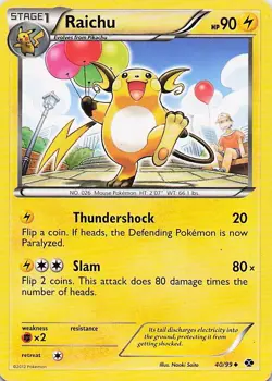 Raichu - Pokemon Uncommon 2012 Next Destinies 40/99 HP - Image 1