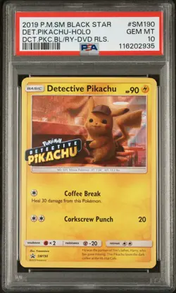 Pokemon Detective Pikachu SM190 Blu-ray DVD Stamped Promo PSA 10 Gem Mint - Image 1