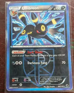 Pokemon Umbreon, Team Plasma 64/116 Plasma Freeze Holo, Played Condition - Image 1
