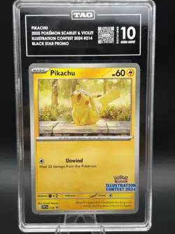 Pokemon Pikachu Illustration Contest 2024 SV Scarlet & Violet Promo Tag 10 - Image 3