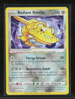 Pokemon 2022 Lost Origin Radiant Steelix #124/196 - Image 1