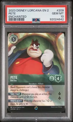Disney Lorcana - Pete - Bad Guy Enchanted - Rise of the Floodborn - PSA 10 - Image 4