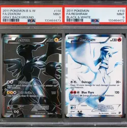Pokemon SEQUENTIAL PSA 9 Reshiram 113 and Zekrom Gray 114 Black & White B&W - Image 1