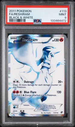 Pokemon SEQUENTIAL PSA 9 Reshiram 113 and Zekrom Gray 114 Black & White B&W - Image 4