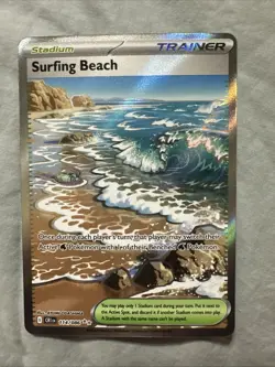 Pokemon TCG Chaos Rising Surfing Beach 114/086 Secret Rare Full Art Holo EN - Image 1