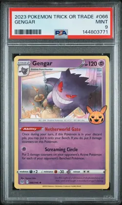2023 POKEMON TRICK OR TRADE #066 GENGAR PSA 9 - Image 1